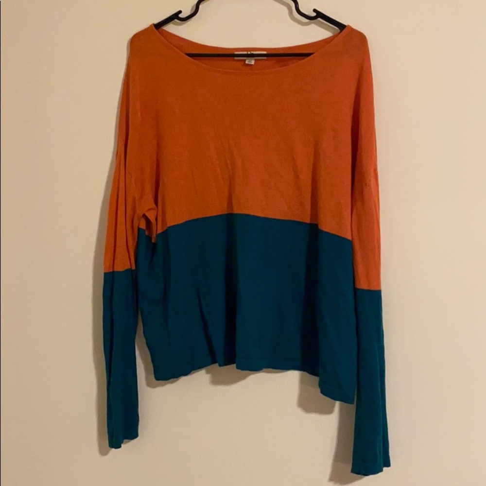Long Sleeve Color Block Top